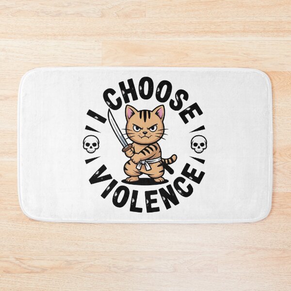 Item preview, I Choose Violence Funny Samurai Cat designed and sold by graphic-genie.
