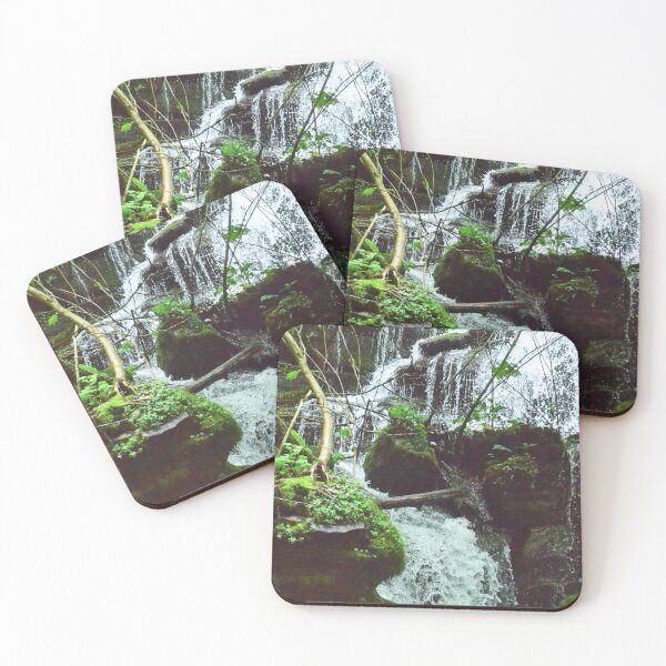 Item preview, Hidden Forest Waterfall – Mossy Woodland Nature Photography designed and sold by BlueRidgeBazaar.