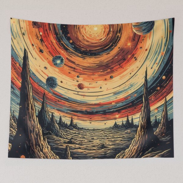 Item preview, Cosmic landscape beneath a vortex universe designed and sold by Mianku | Für das Leben.