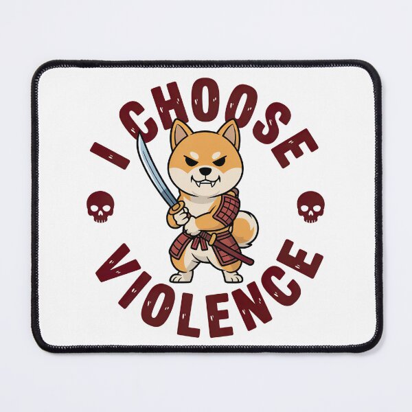 Artikelvorschau, Ich wähle Gewalt Lustiger Samurai Shiba Inu entworfen und verkauft von graphic-genie.
