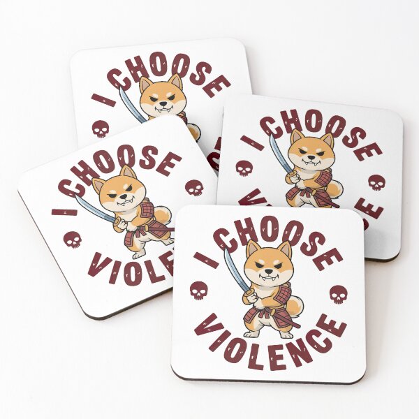 Item preview, I Choose Violence Funny Samurai Shiba Inu designed and sold by graphic-genie.