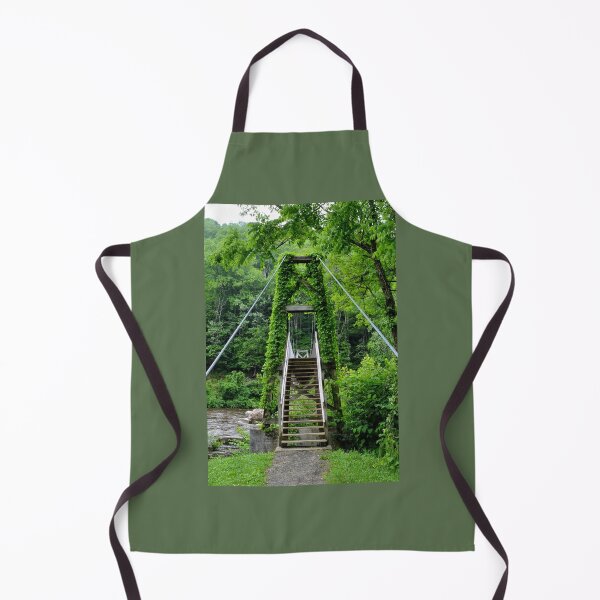 Item preview, Overgrown Suspension Bridge Entrance – Forest Pathway Photography designed and sold by BlueRidgeBazaar.