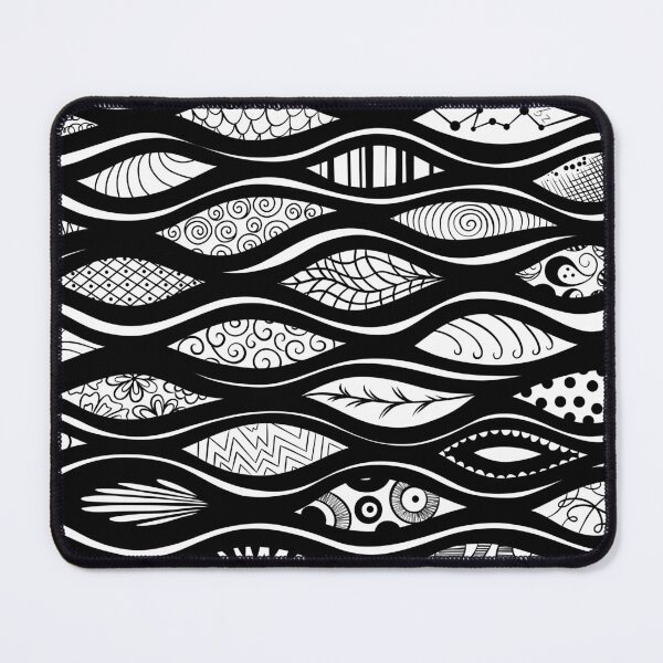 Item preview, Leaves and Waves Black and White Design designed and sold by ZeborahGrace.