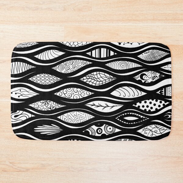 Item preview, Leaves and Waves Black and White Design designed and sold by ZeborahGrace.