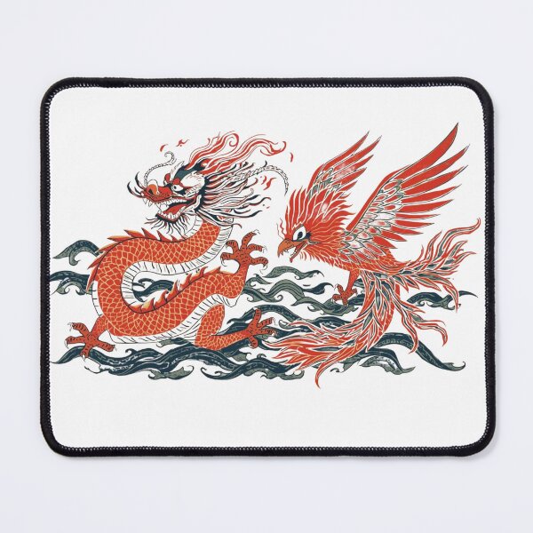 Item preview, Traditional Japanese Dragon and Phoenix | Ukiyo-e Mythical Art Illustration designed and sold by Chippychips1.