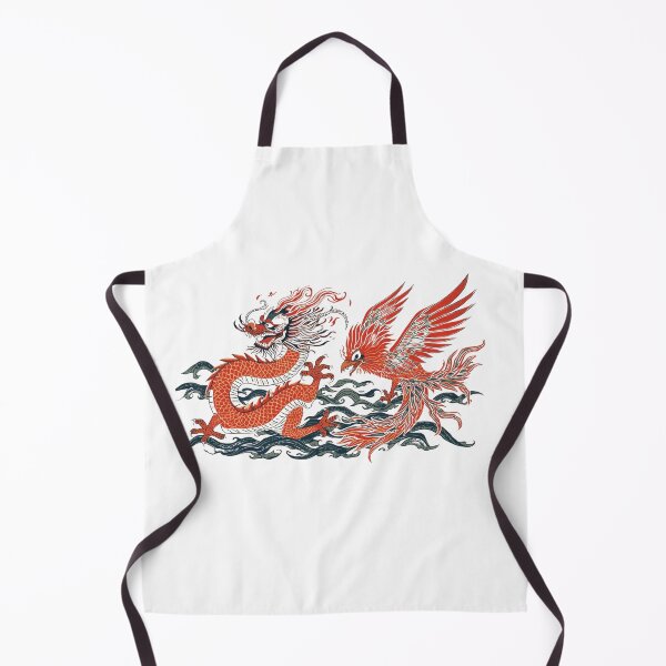 Item preview, Traditional Japanese Dragon and Phoenix | Ukiyo-e Mythical Art Illustration designed and sold by Chippychips1.