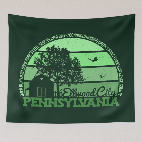 Item preview, Ellwood City Pennsylvania Sunset Retro Vintage Local Pride Logo designed and sold by CRHPOD20.
