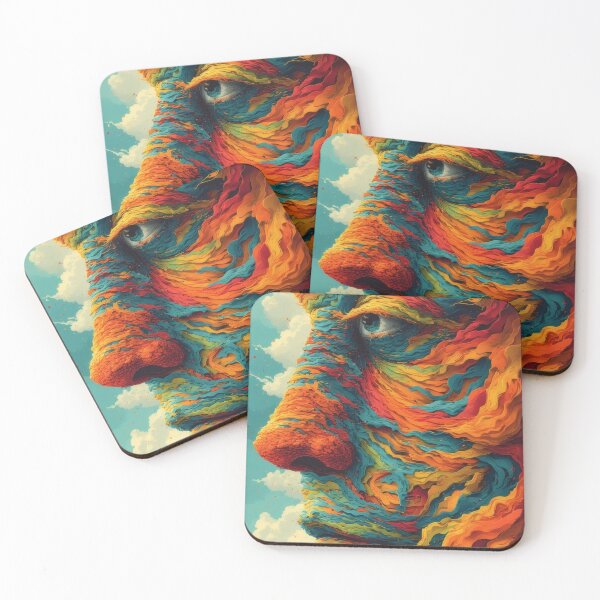 Item preview, Abstract colorful facial structure in profile designed and sold by Mianku | Für das Leben.