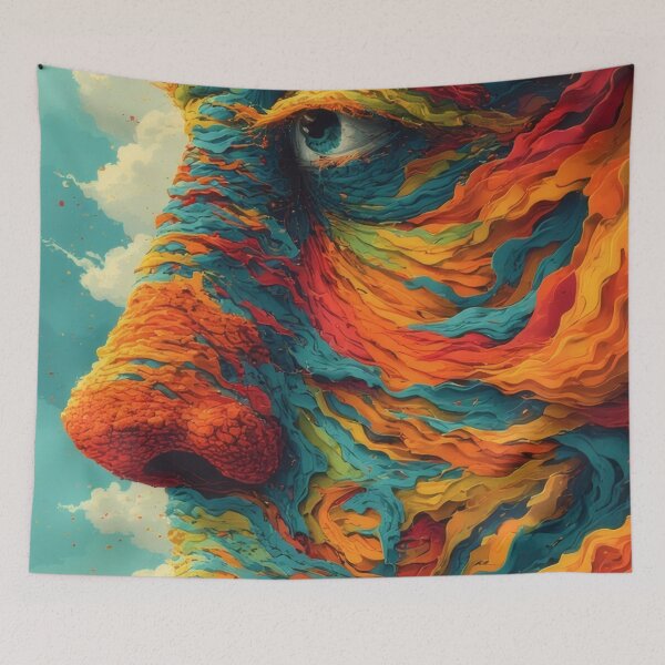 Item preview, Abstract colorful facial structure in profile designed and sold by Mianku | Für das Leben.