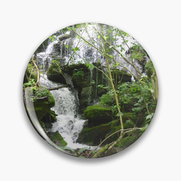 Item preview, Layered Forest Waterfall – Lush Woodland Nature Photography designed and sold by BlueRidgeBazaar.