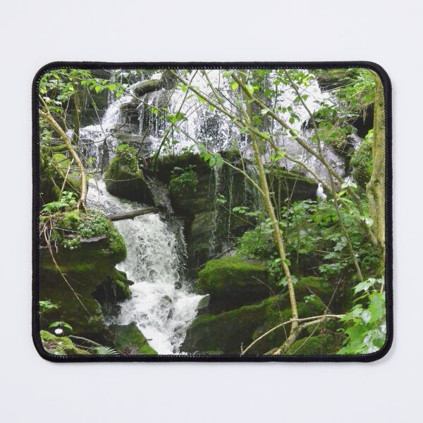 Item preview, Layered Forest Waterfall – Lush Woodland Nature Photography designed and sold by BlueRidgeBazaar.