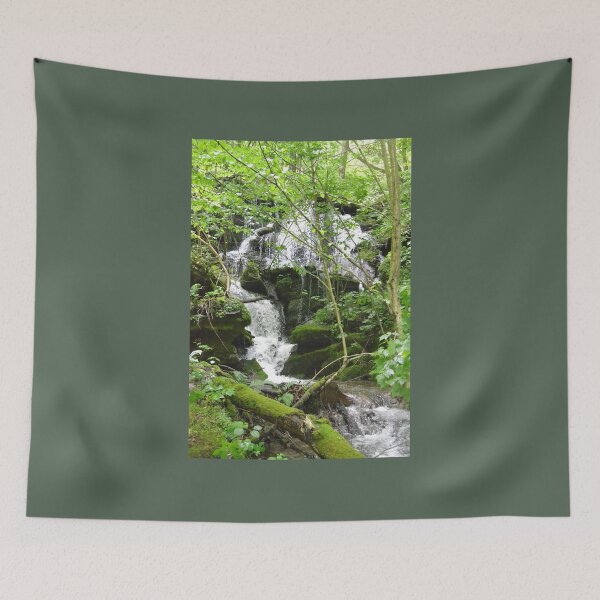 Item preview, Layered Forest Waterfall – Lush Woodland Nature Photography designed and sold by BlueRidgeBazaar.