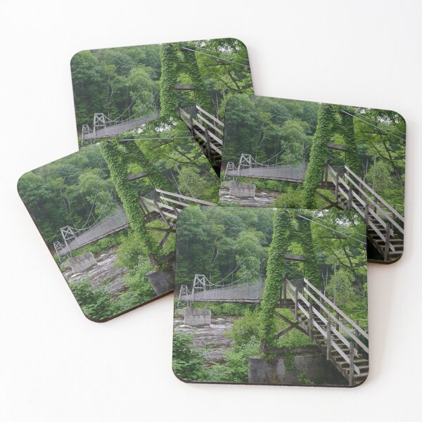 Item preview, Vine-Covered Suspension Bridge – Woodland River Photography designed and sold by BlueRidgeBazaar.