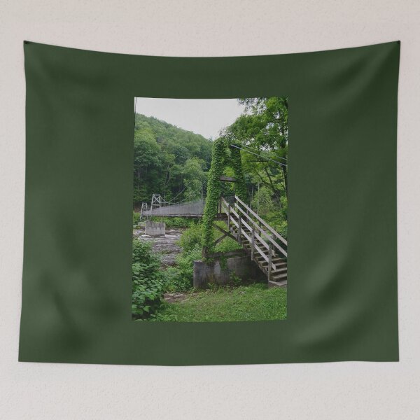 Item preview, Vine-Covered Suspension Bridge – Woodland River Photography designed and sold by BlueRidgeBazaar.
