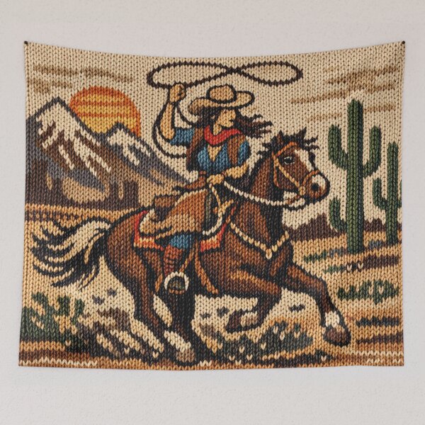 Item preview, Cool cowgirl in the saddle, great knitting pattern designed and sold by Mauswohn.