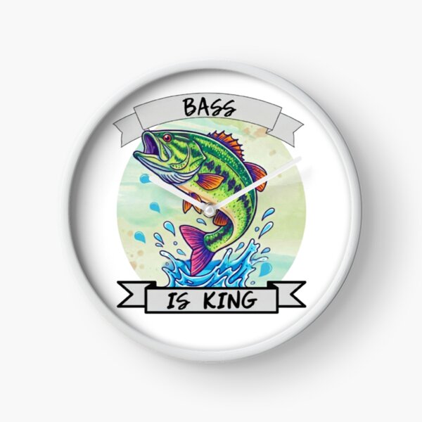 Item preview, Bass is king fishing cartoon style illustration  designed and sold by Stefanrajzer.