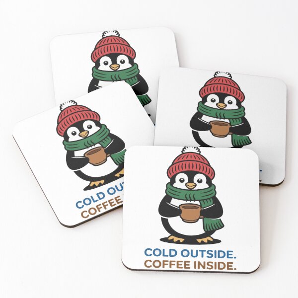 Item preview, Cold Outside Coffee Inside Penguin  designed and sold by Hemas Art.