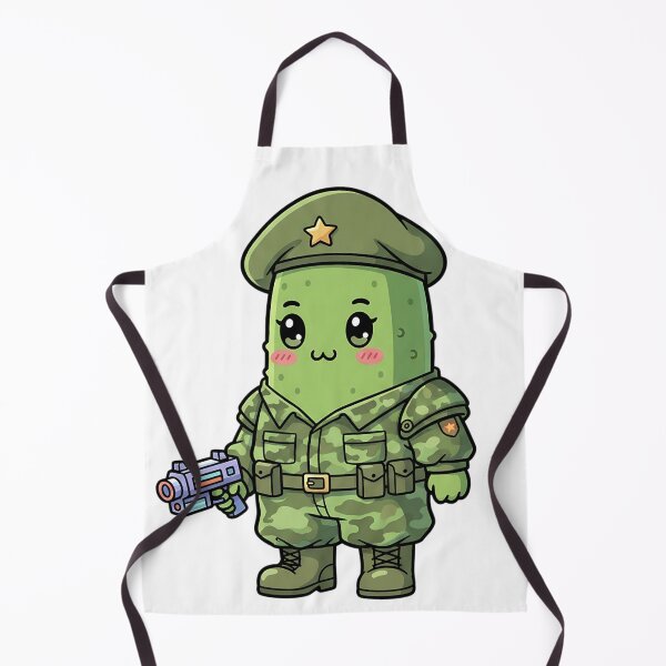Item preview, Kawaii Pickle Soldier – Cute 90s Retro Cartoon, Vietnam Style Pickle designed and sold by GlobalBoom.