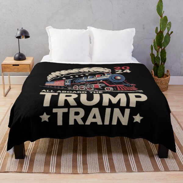 Item preview, Trump All Aboard The Trump Train USA American Flag designed and sold by MarkLeedsArt.