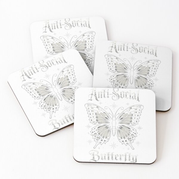 Item preview, Anti Social Butterfly Gothic Butterfly Design designed and sold by ByKubraArt.
