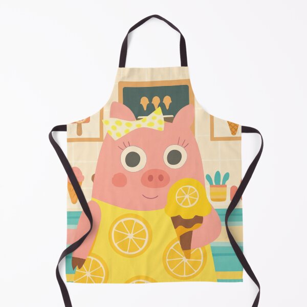Item preview, Truffle with Citrus Ice Cream - Cute Kawaii Piglet Kitchen & Kids Room Art designed and sold by Aloloco.