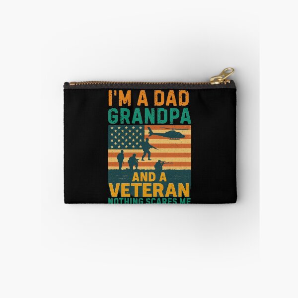 Item preview, I’m a Dad Grandpa and a Veteran Nothing Scares Me Patriotic Quote designed and sold by flagylART.