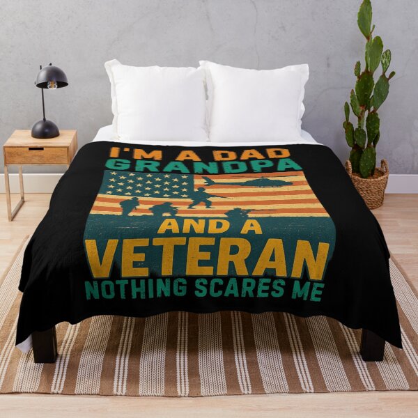 Item preview, I’m a Dad Grandpa and a Veteran Nothing Scares Me Patriotic Quote designed and sold by flagylART.