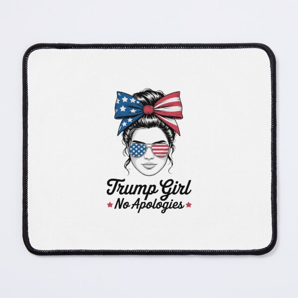 Item preview, Trump Girl No Apologies Messy Bun Sunglasses Trump USA designed and sold by SyntaxClaw.