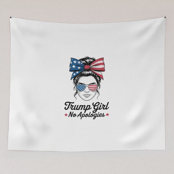 Item preview, Trump Girl No Apologies Messy Bun Sunglasses Trump USA designed and sold by SyntaxClaw.