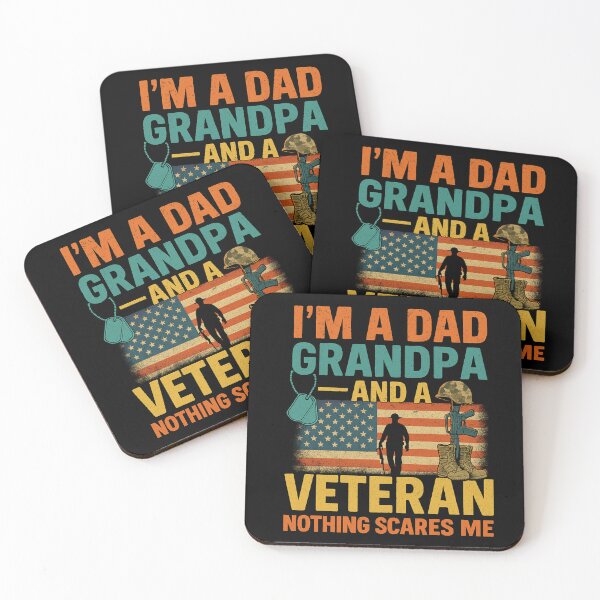 Item preview, I’m a Dad Grandpa and a Veteran Nothing Scares Me Patriotic Quote designed and sold by flagylART.