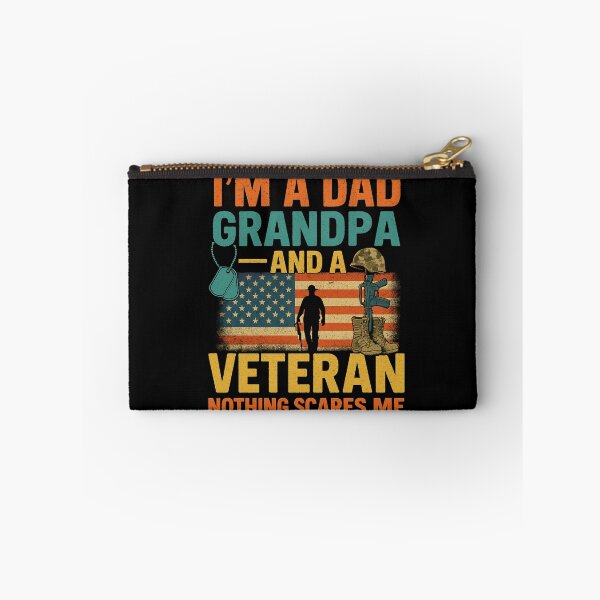 Item preview, I’m a Dad Grandpa and a Veteran Nothing Scares Me Patriotic Quote designed and sold by flagylART.