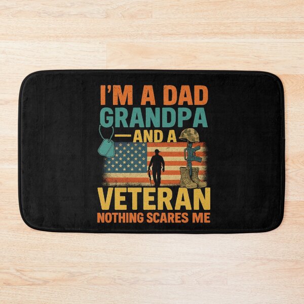 Item preview, I’m a Dad Grandpa and a Veteran Nothing Scares Me Patriotic Quote designed and sold by flagylART.