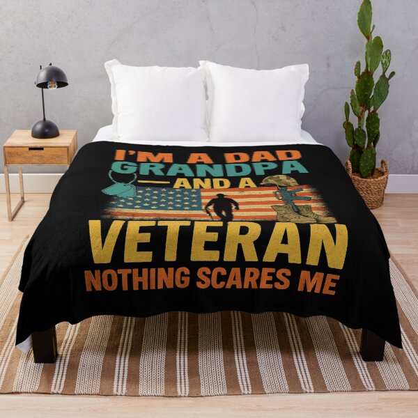Item preview, I’m a Dad Grandpa and a Veteran Nothing Scares Me Patriotic Quote designed and sold by flagylART.