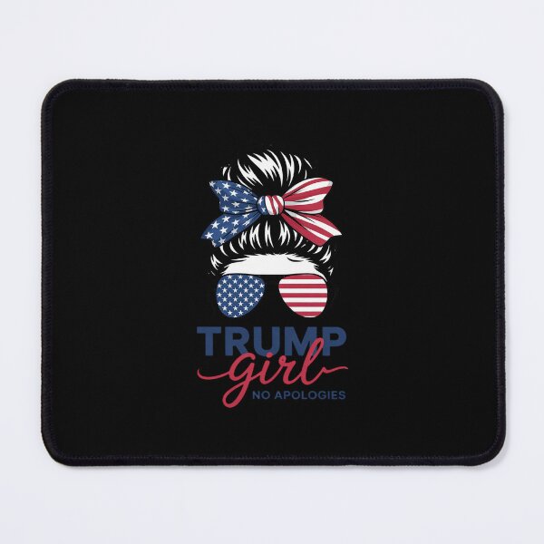 Item preview, Trump Girl No Apologies Messy Bun Trump 2024 American Flag designed and sold by MarkLeedsArt.