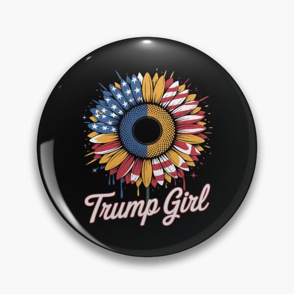 Item preview, Trump Girl Trump 2024 American Flag Sunflower Re-Election designed and sold by MarkLeedsArt.