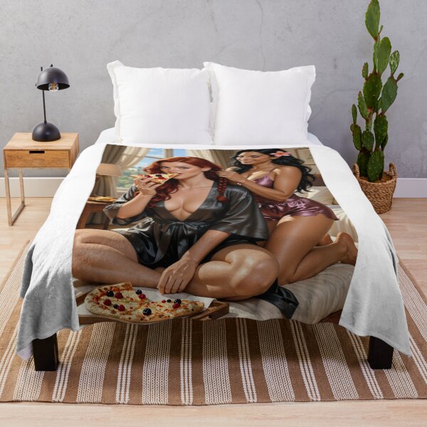 Item preview, Rowan x Shanti leftovers pizza night cozy bedroom designed and sold by CathryneDelamort.