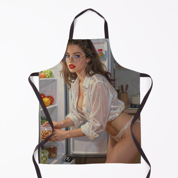 Item preview, Woman in white shirt reaches for fridge leftovers designed and sold by CathryneDelamort.