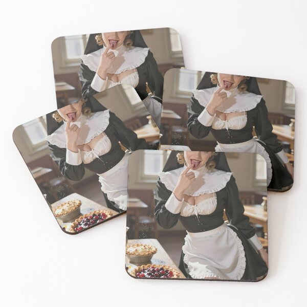 Item preview, Nun in fancy outfit enjoys cherry pie leftovers designed and sold by CathryneDelamort.