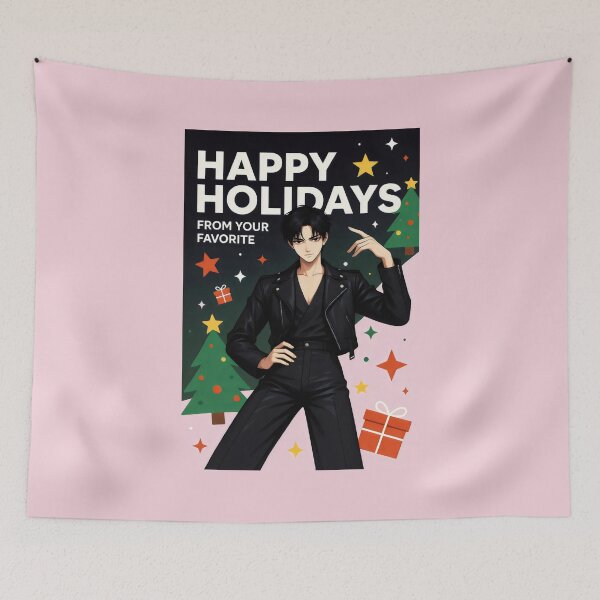 Item preview, Happy Holidays From Your Favorite K-pop Idol Anime Style Art designed and sold by SplashTastic.