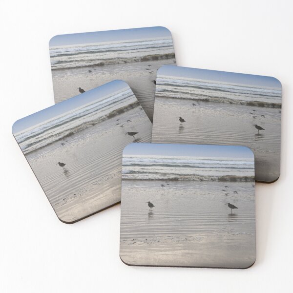 Item preview, Shorebirds Standing in Shallow Water Along the Ocean Shore designed and sold by izzetsafer.