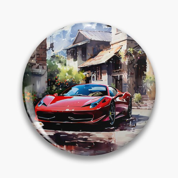 Item preview, Low Italian machine reflecting stone walls and blue sky in puddles designed and sold by RevUpDesign.