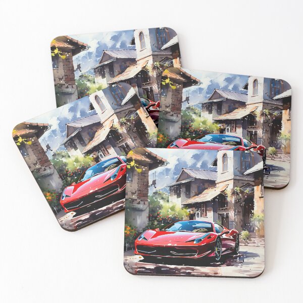 Item preview, Low Italian machine reflecting stone walls and blue sky in puddles designed and sold by RevUpDesign.