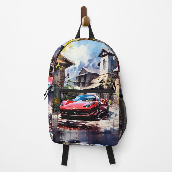 Item preview, Low Italian machine reflecting stone walls and blue sky in puddles designed and sold by RevUpDesign.