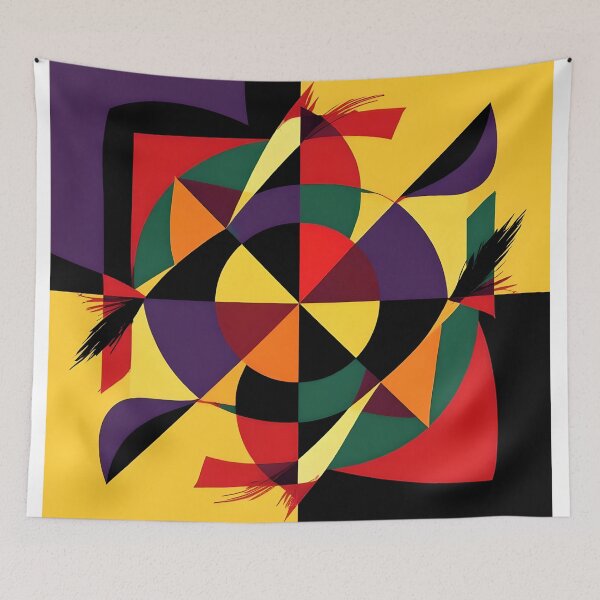 Item preview, astral collision colorful geometric abstract design designed and sold by SmashingDeals.
