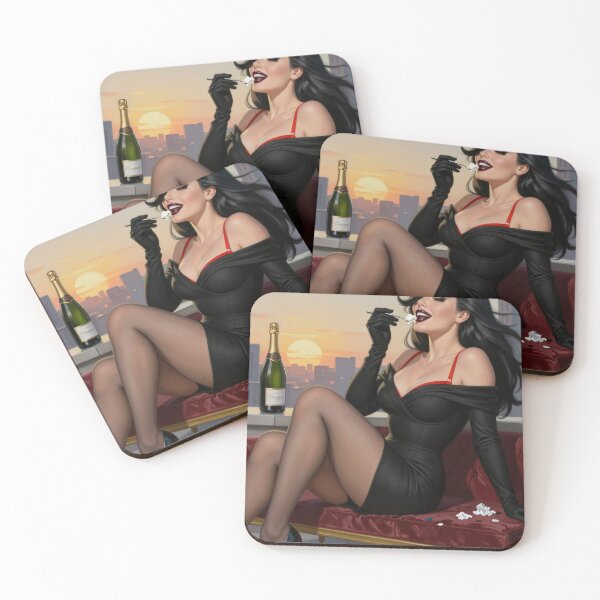 Item preview, Cassandra eats dessert champagne sunset view designed and sold by CathryneDelamort.