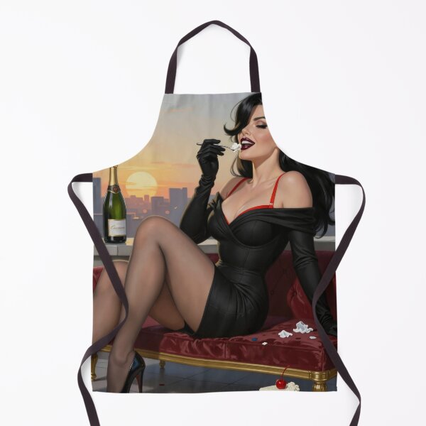 Item preview, Cassandra eats dessert champagne sunset view designed and sold by CathryneDelamort.