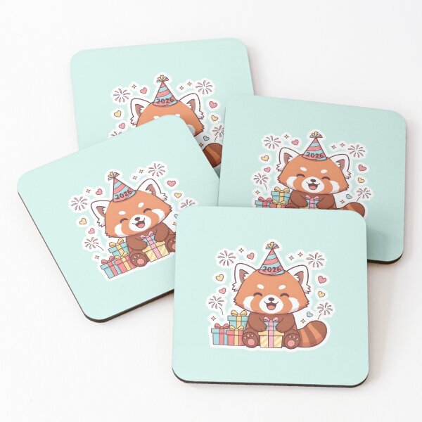 Item preview, Kawaii Happy New Year 2026 Red Panda Celebration designed and sold by arup7980.
