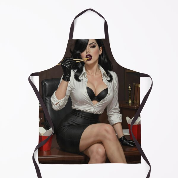 Item preview, Cassandra eats leftovers with chopsticks in office designed and sold by CathryneDelamort.
