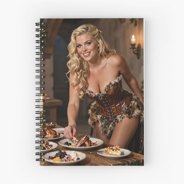 Item preview, Blonde woman in leather corset handling leftovers designed and sold by CathryneDelamort.