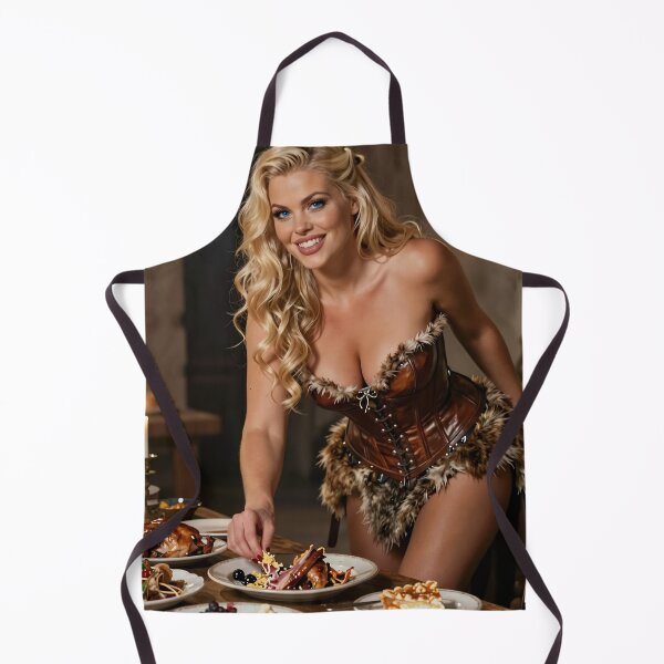 Item preview, Blonde woman in leather corset handling leftovers designed and sold by CathryneDelamort.